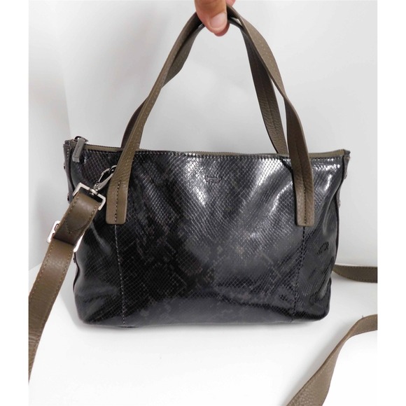 Hammitt Addie Hi Gloss Snake‎ Leather 2 way Tote Crossbody Bag - Picture 1 of 9